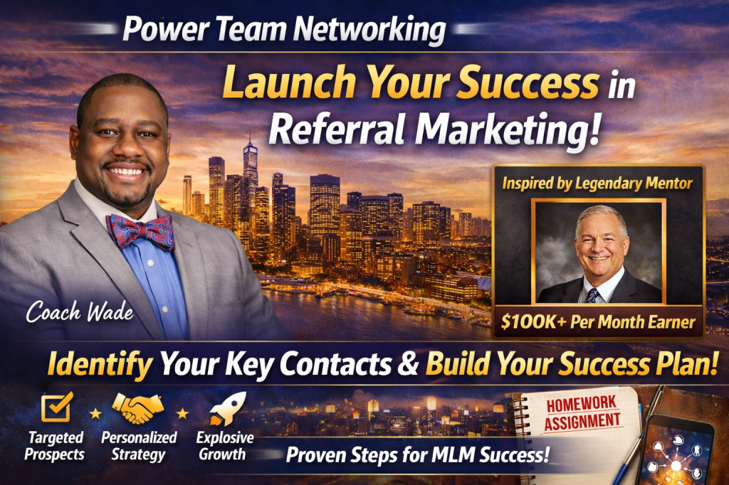 Business professional celebrating opportunity while reviewing notes at a desk, symbolizing solving problems in network marketing